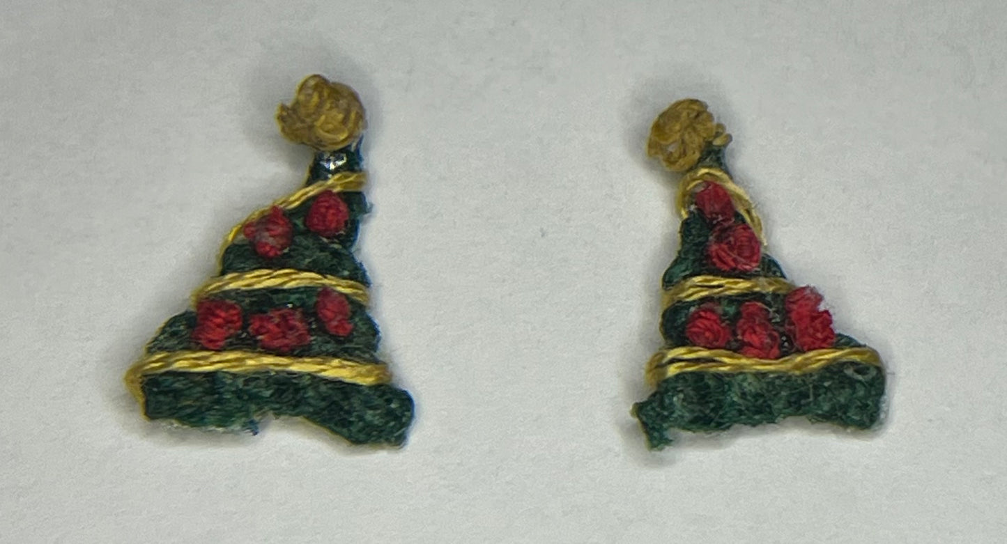 Christmas Tree Micro Crochet Stud Earrings