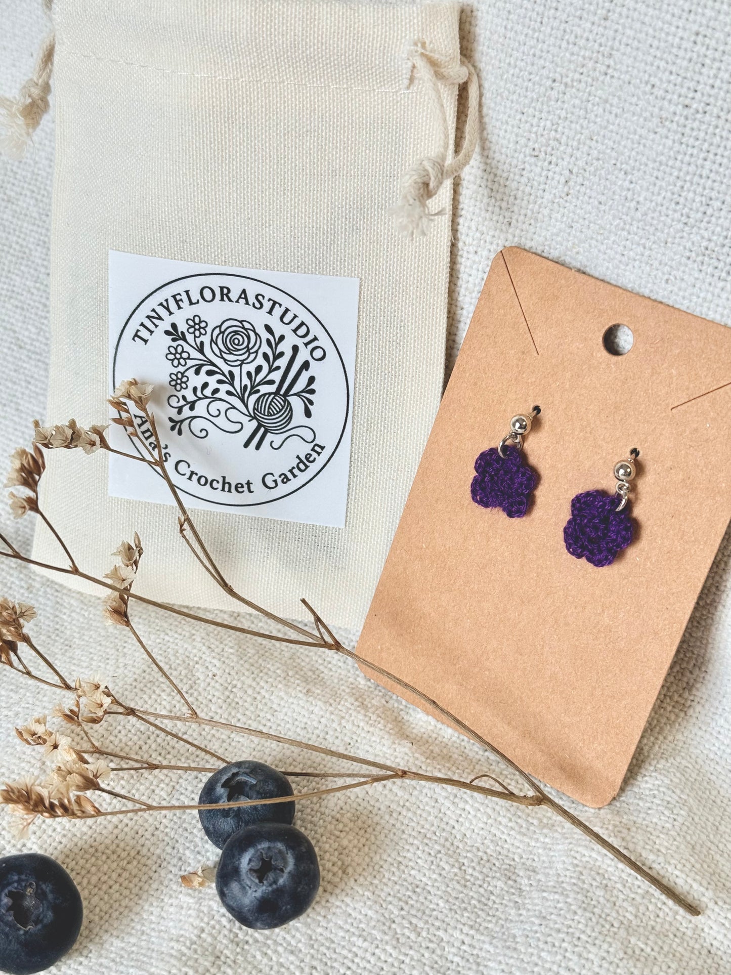 Micro Crochet Periwinkle earrings