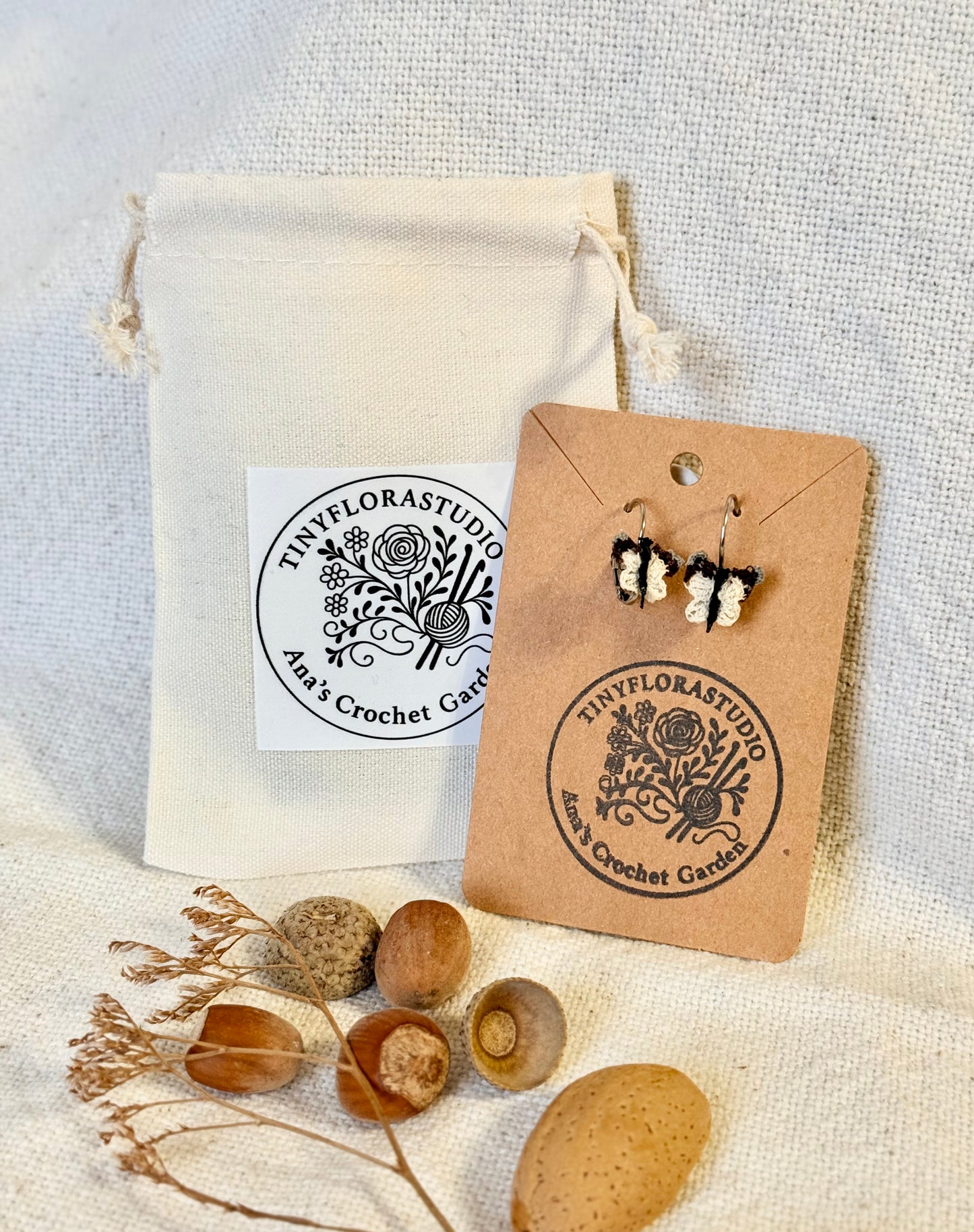 Micro Crochet Butterfly Earrings