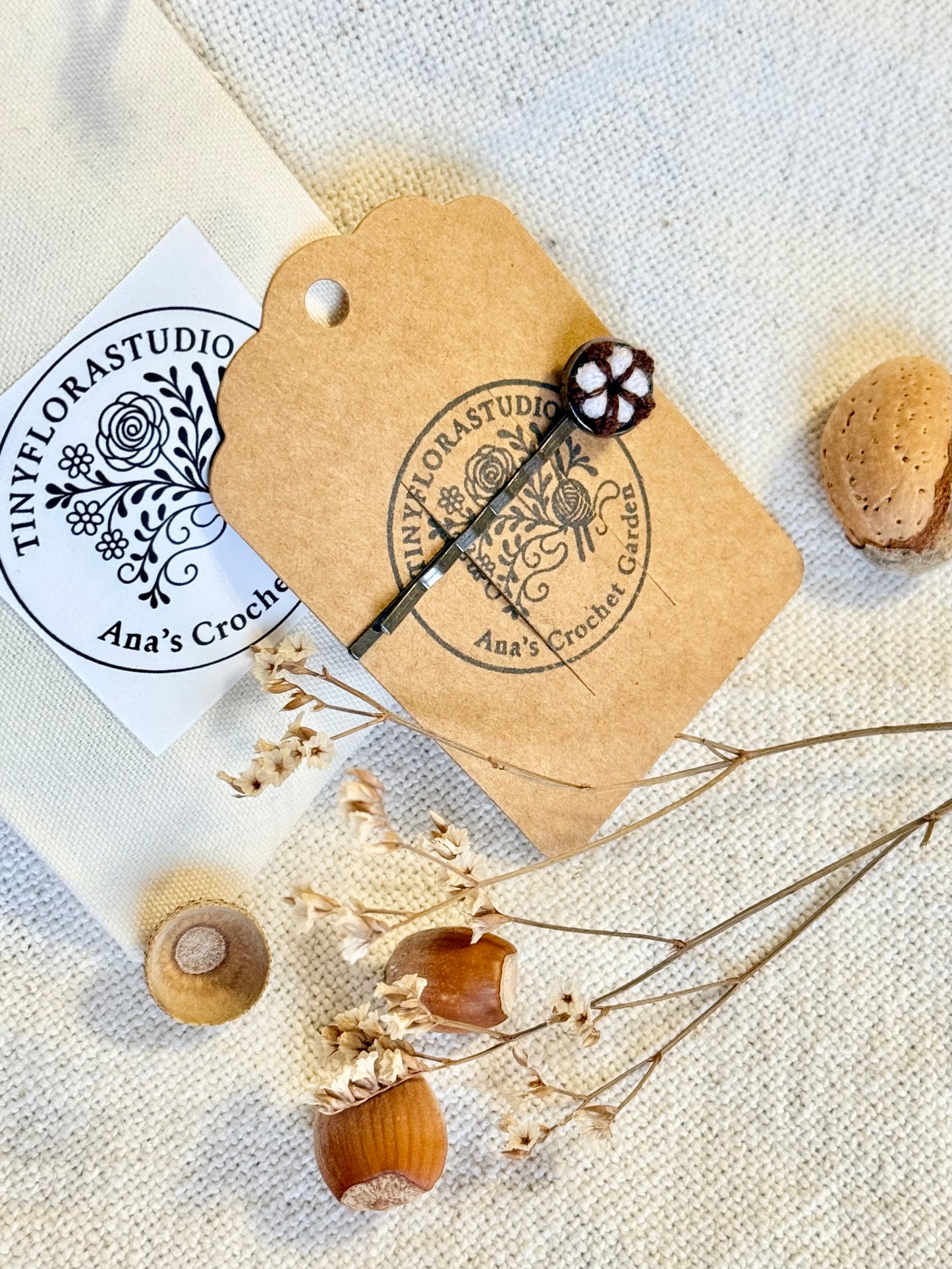 Crochet Cotton Flower Hair Pin