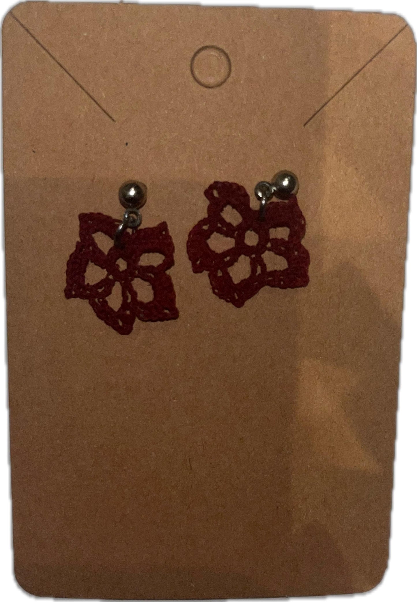 Micro Crochet Maple Leaf Earrings