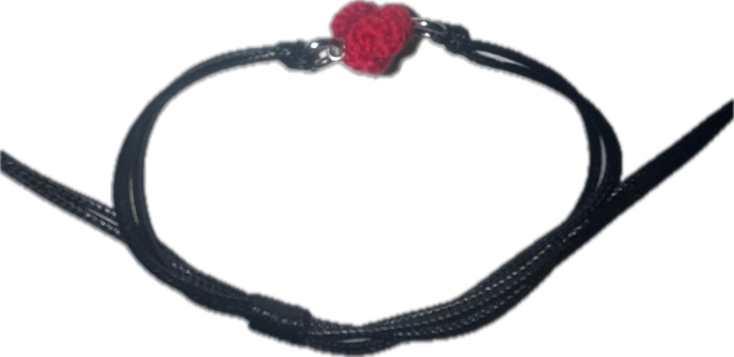 Rosebud Micro Crochet Bracelet