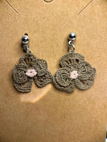 Micro Crochet Orchid Earrings