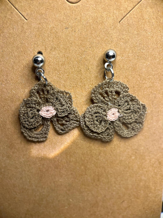 Micro Crochet Orchid Earrings