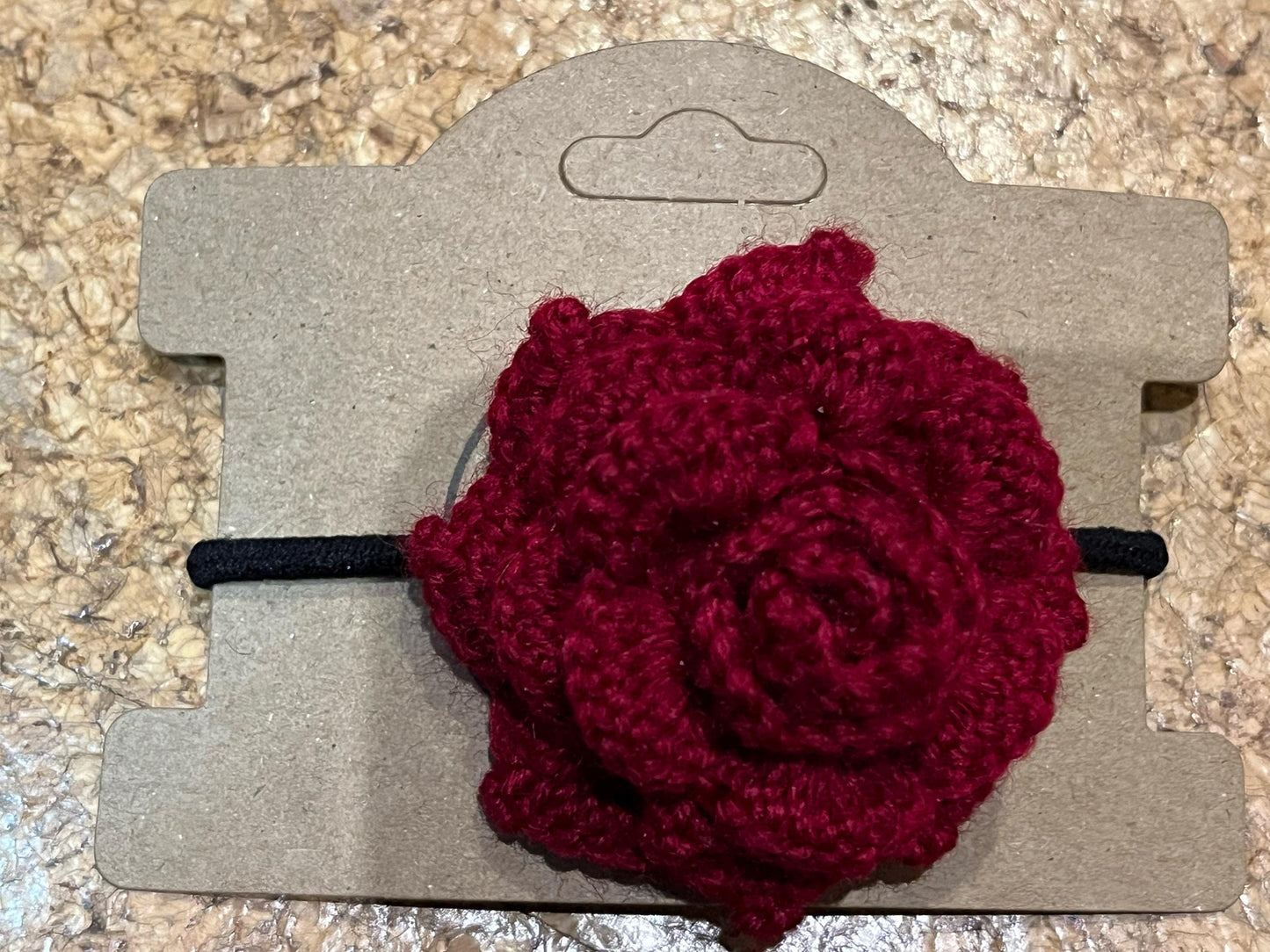 Micro Crochet Rose Hair Tie