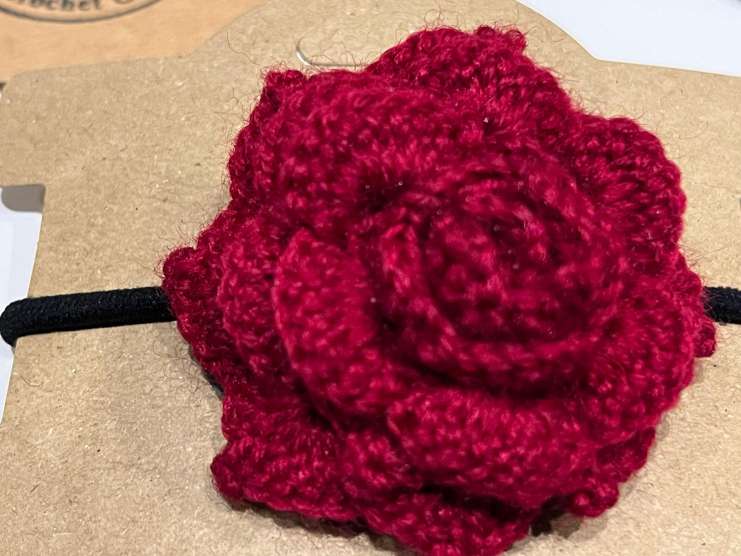 Micro Crochet Rose Hair Tie