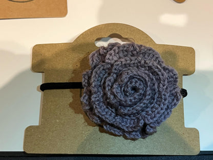 Micro Crochet Rose Hair Tie