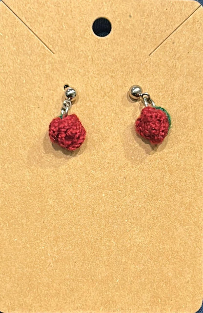 Micro Crochet Rosebud Earrings