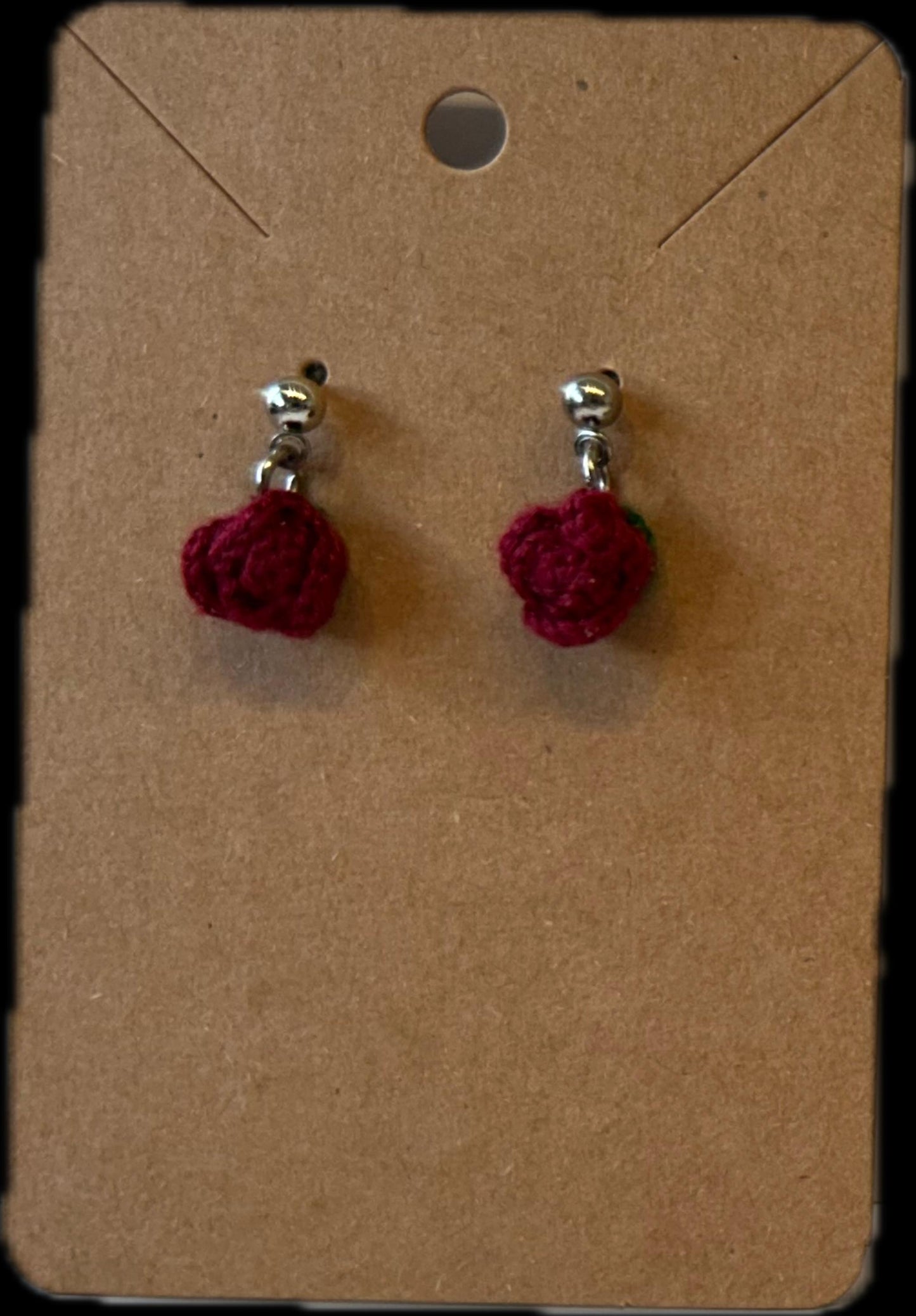 Micro Crochet Rosebud Earrings