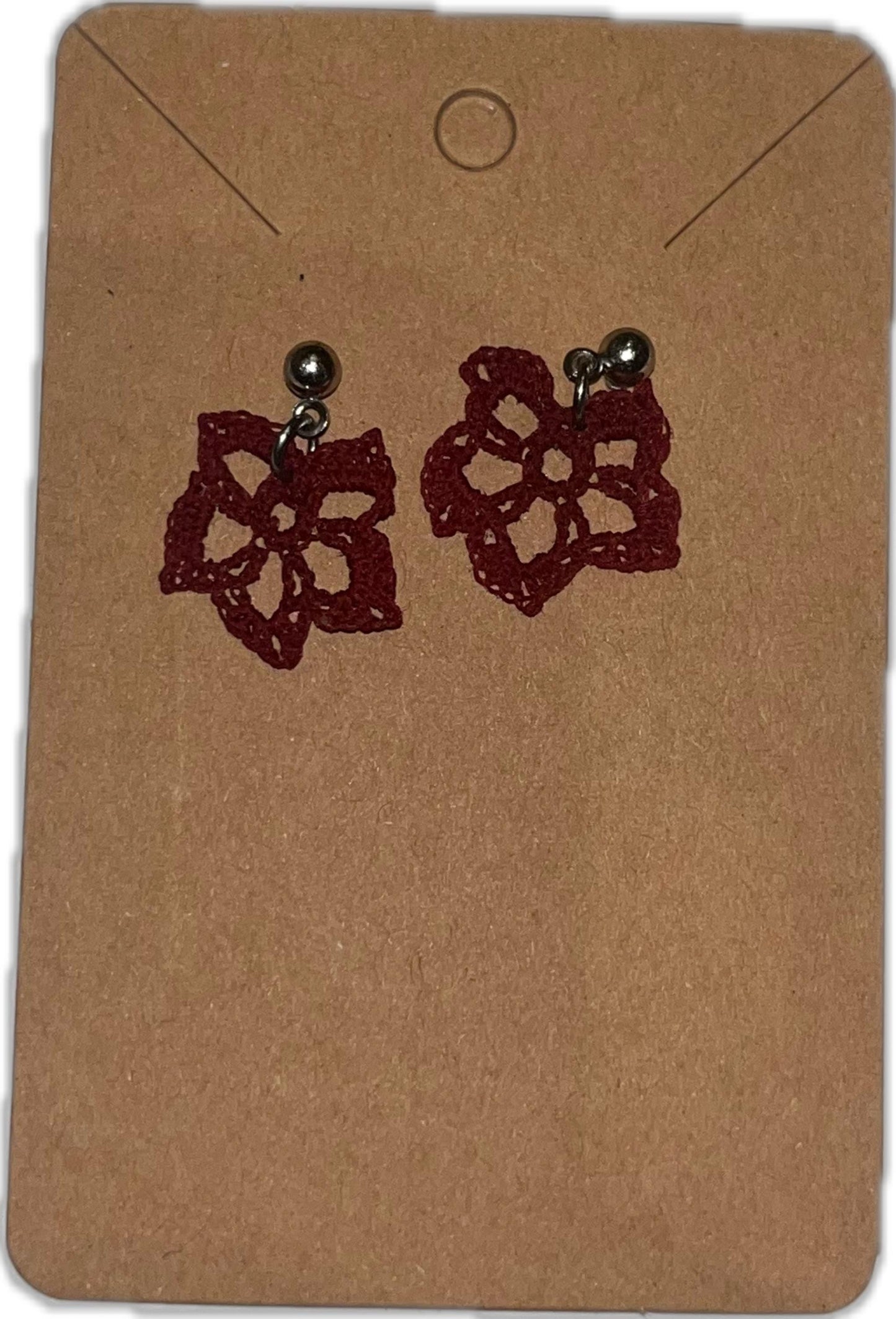 Micro Crochet Maple Leaf Earrings