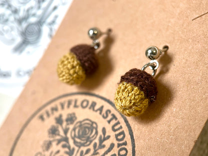 Micro Crochet Acorn earrings