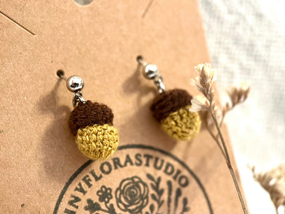 Micro Crochet Acorn earrings
