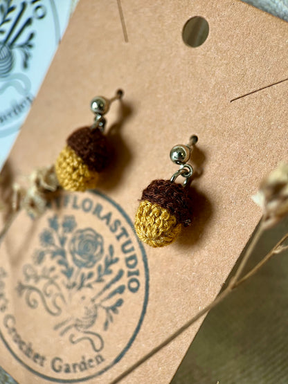 Micro Crochet Acorn earrings