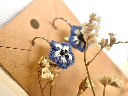 Micro Crochet Nemophila Earrings