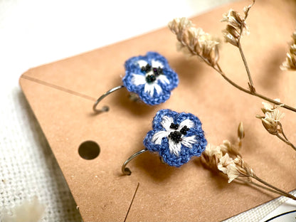 Micro Crochet Nemophila Earrings