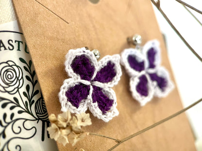 Micro Crochet Winter Flower Earrings