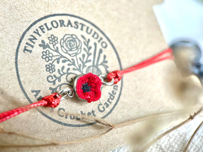 Micro Crochet Poppy Bracelet