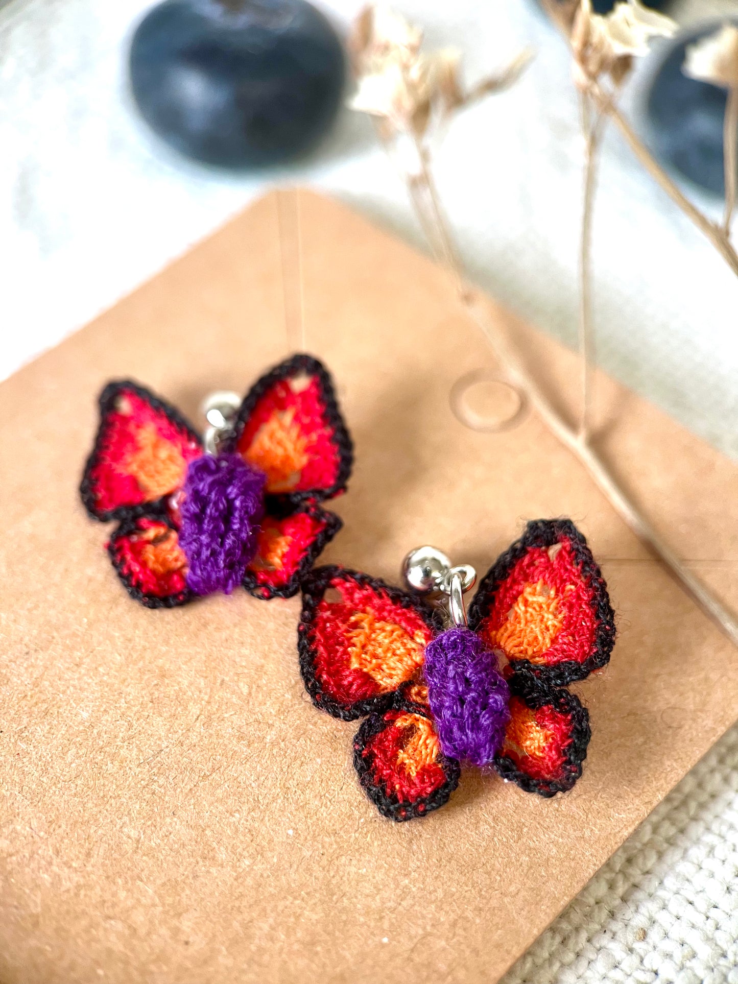 Butterfly Micro Crochet Earrings