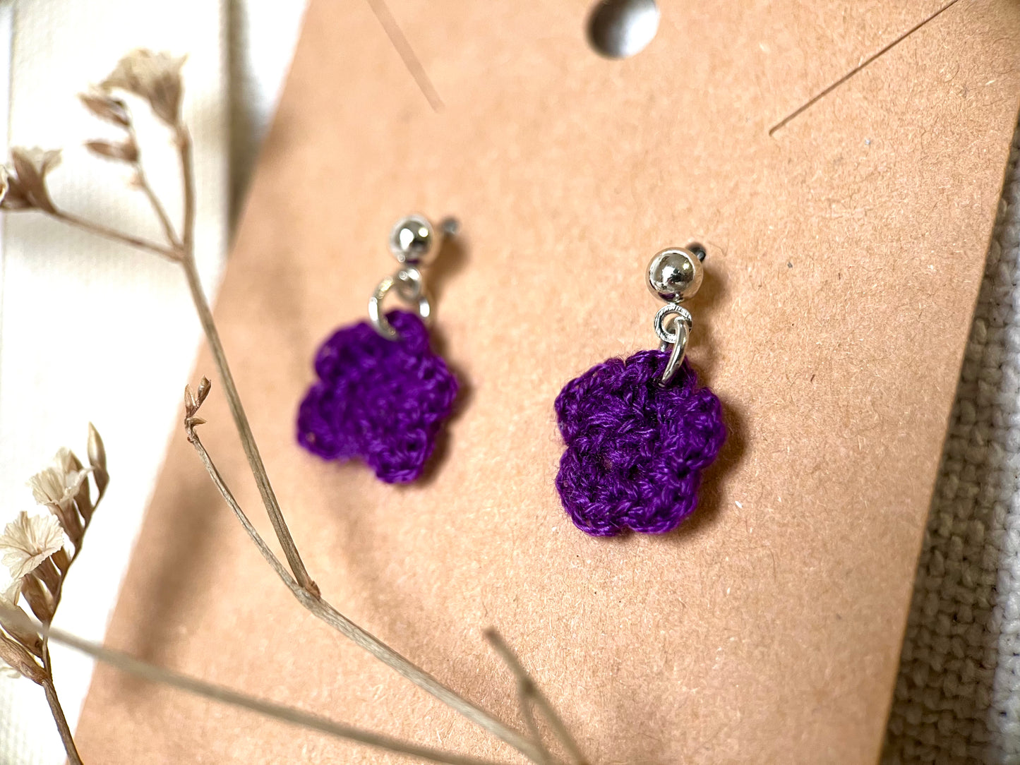 Micro Crochet Periwinkle earrings