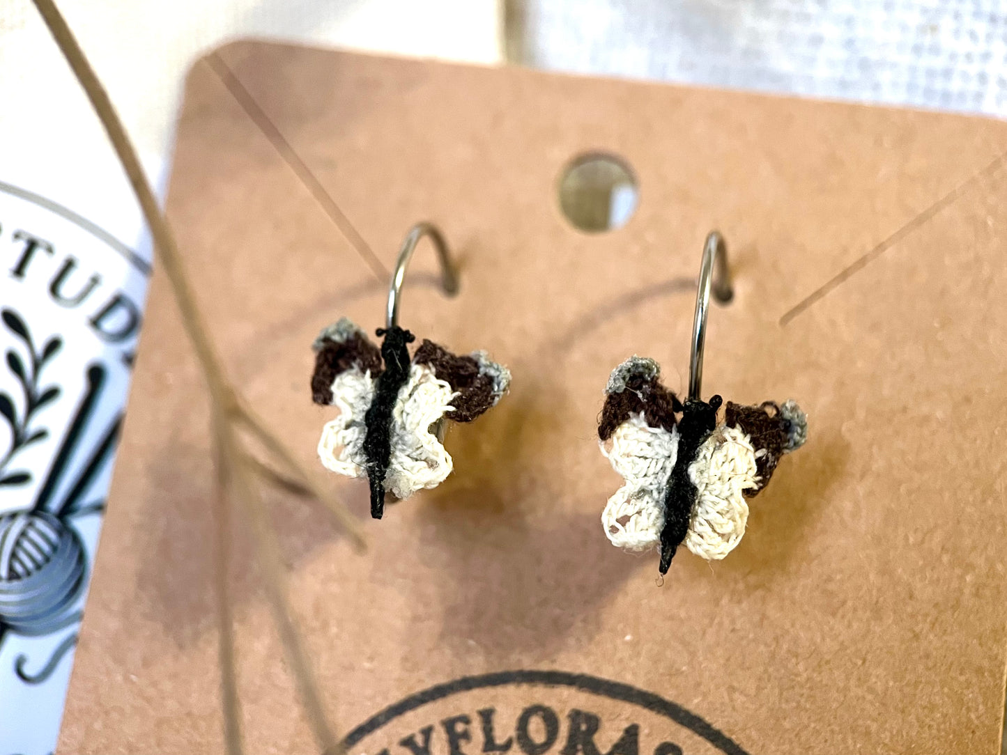 Micro Crochet Butterfly Earrings
