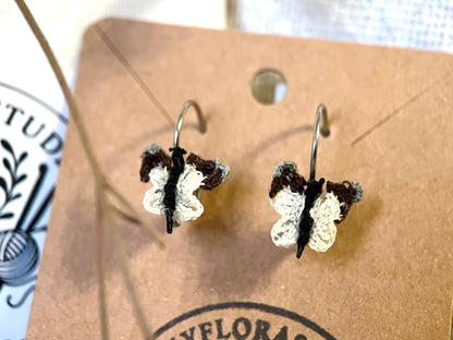 Micro Crochet Butterfly Earrings