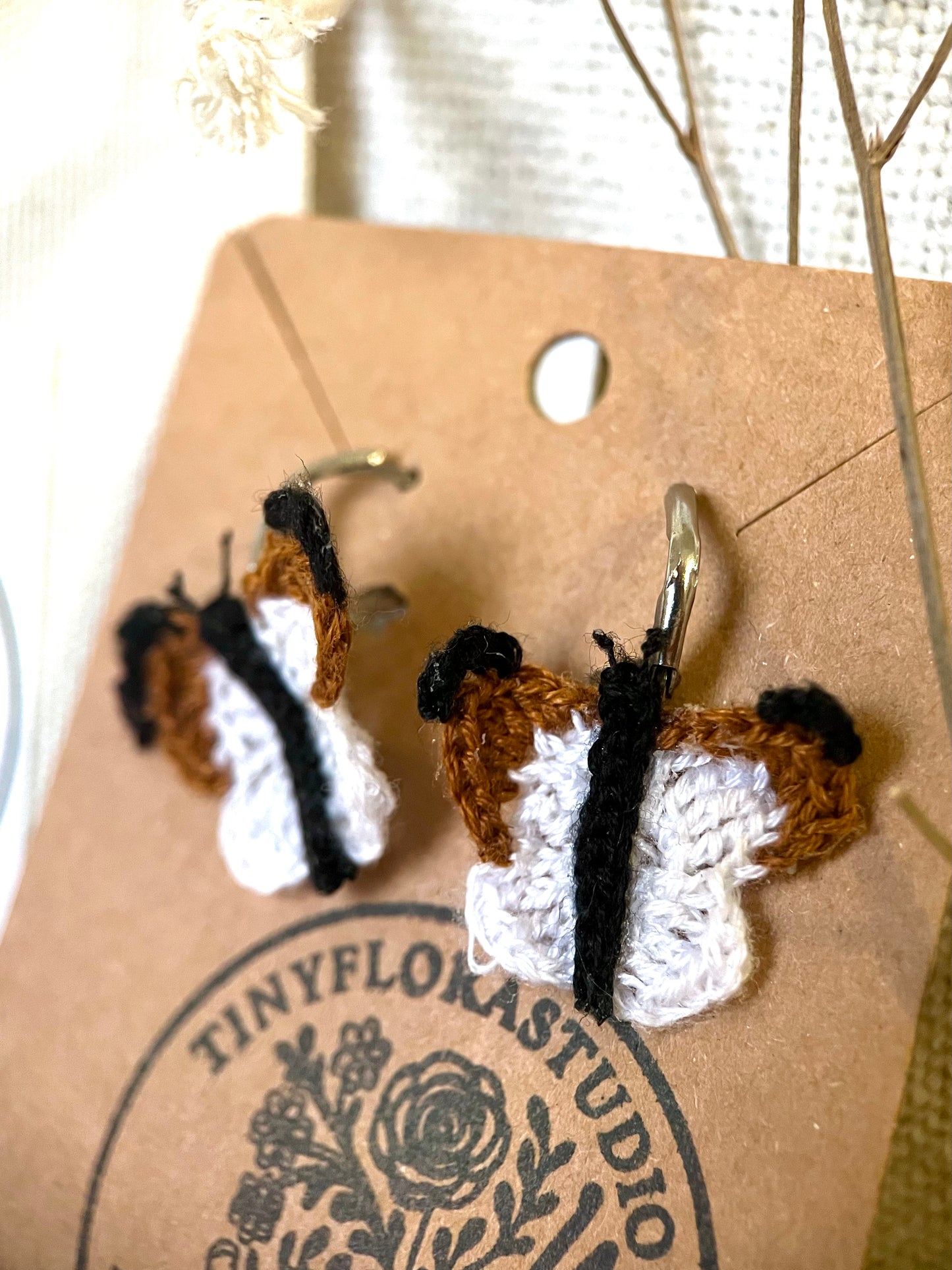 Micro Crochet Butterfly earrings