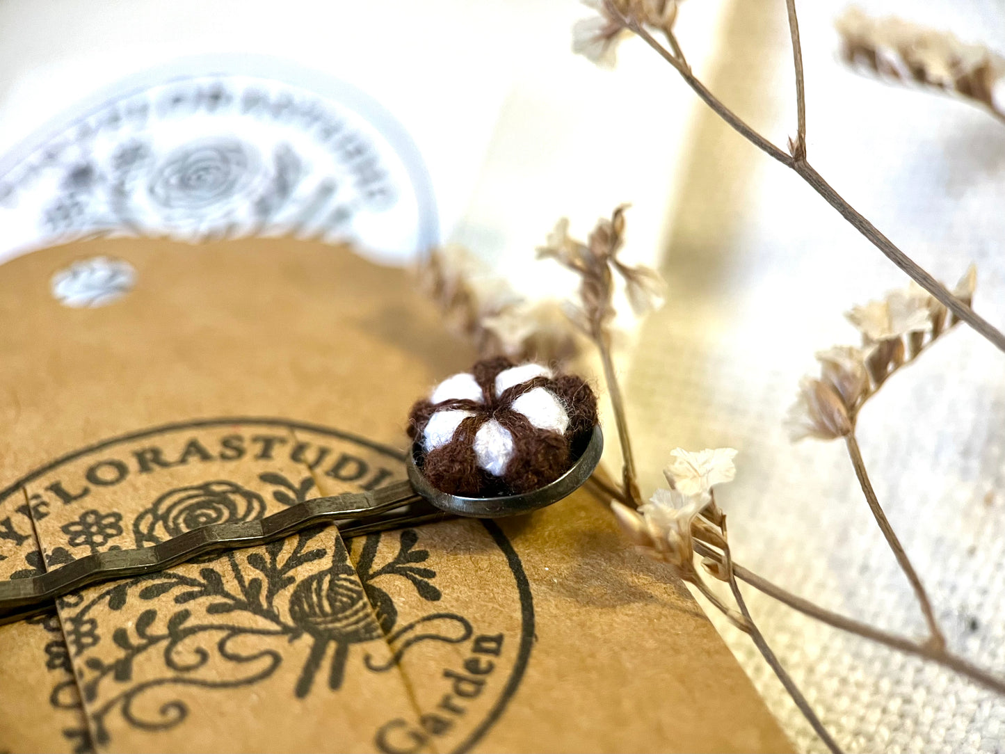 Crochet Cotton Flower Hair Pin