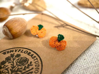 Pumpkin Microcrochet earrings