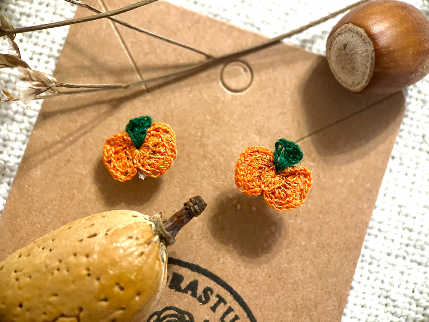 Pumpkin Microcrochet earrings