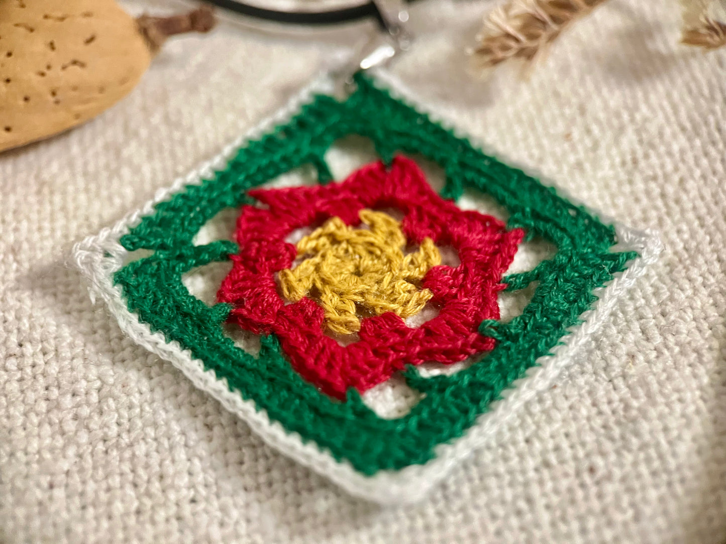 Granny Square Flower Micro Crochet Necklace