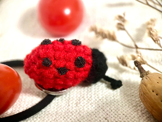 Crochet Ladybug Hair Tie