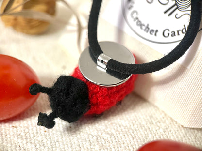 Crochet Ladybug Hair Tie