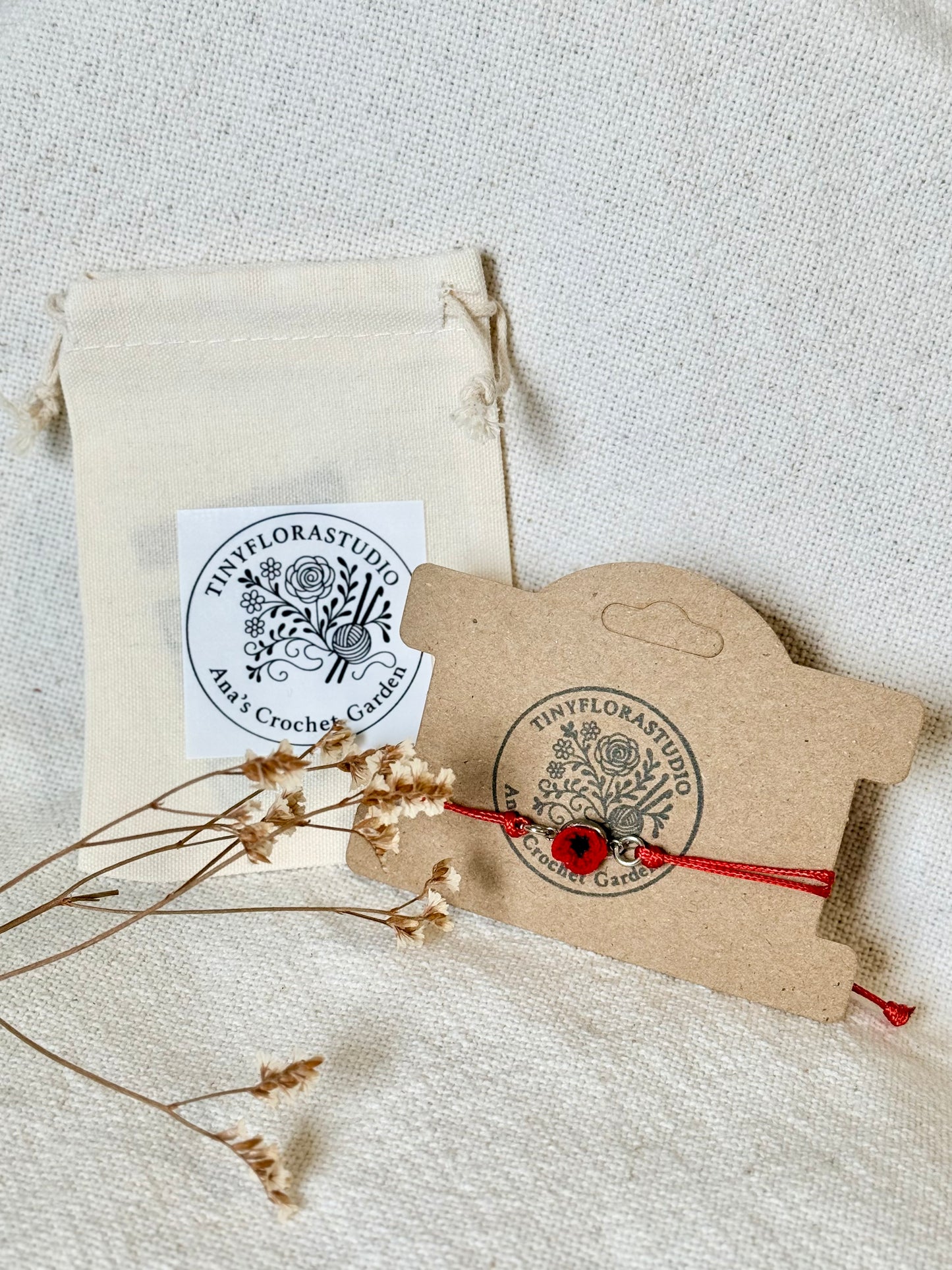 Micro Crochet Poppy Bracelet