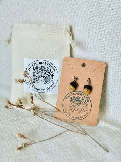 Micro Crochet Acorn earrings