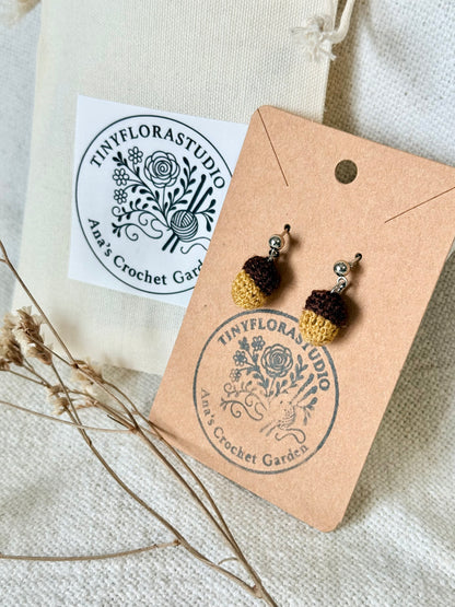 Micro Crochet Acorn earrings
