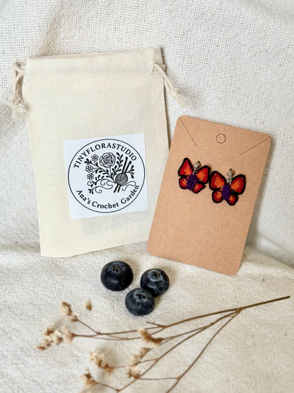 Butterfly Micro Crochet Earrings