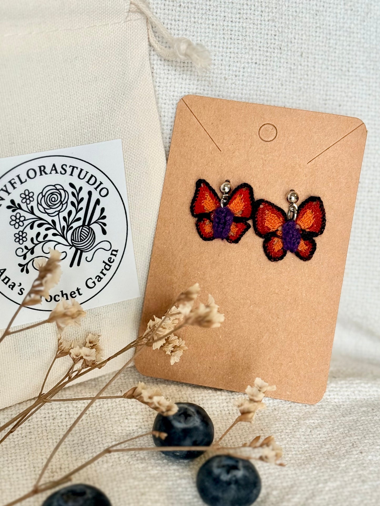 Butterfly Micro Crochet Earrings