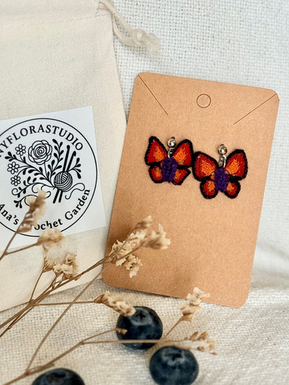 Butterfly Micro Crochet Earrings