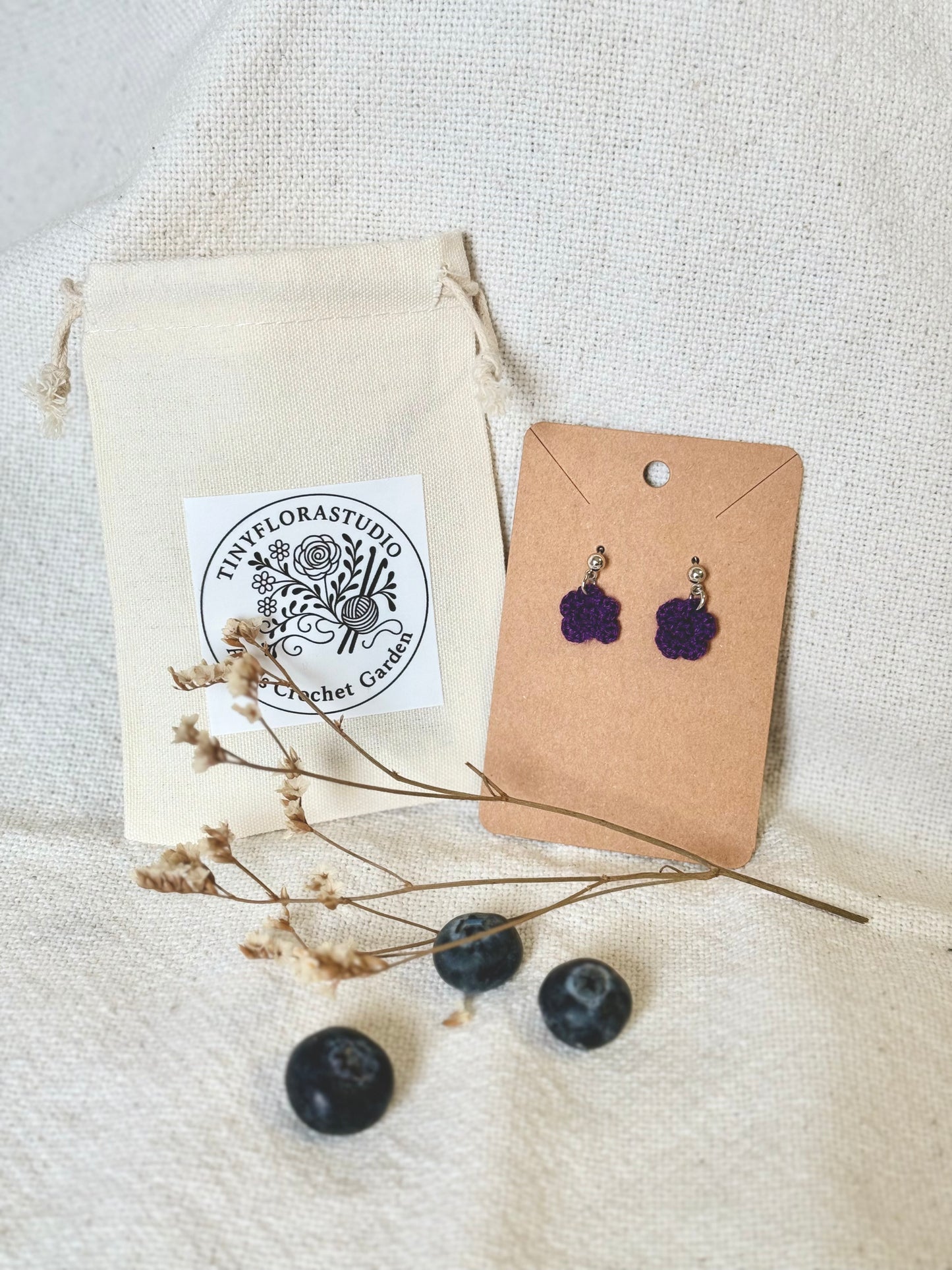 Micro Crochet Periwinkle earrings