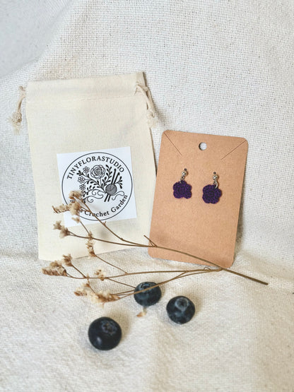 Micro Crochet Periwinkle earrings