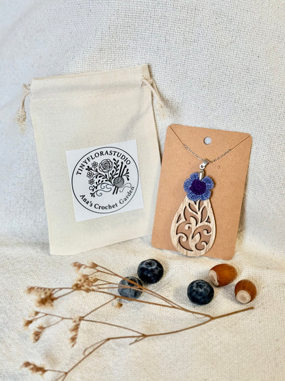 Micro Crochet Hellebore Necklace