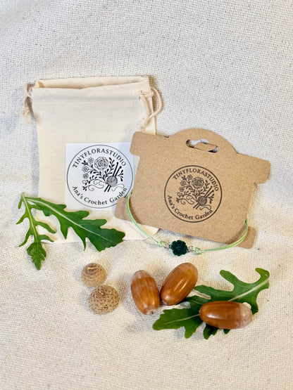 Micro Crochet Clover Bracelet