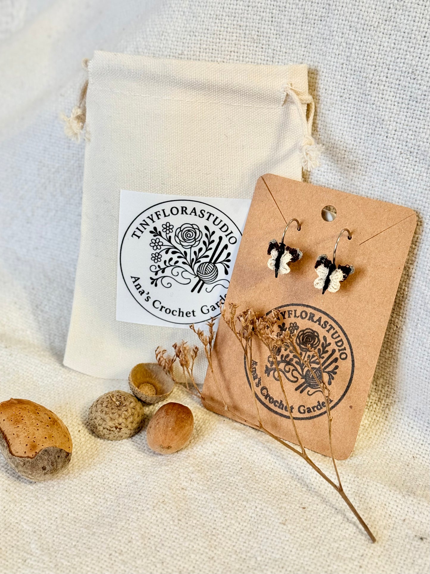 Micro Crochet Butterfly Earrings