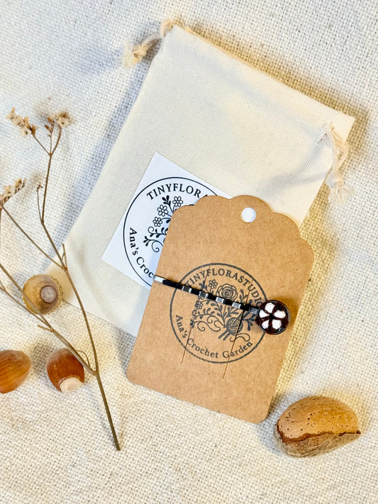 Crochet Cotton Flower Hair Pin