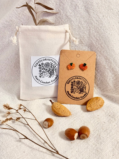 Pumpkin Microcrochet earrings