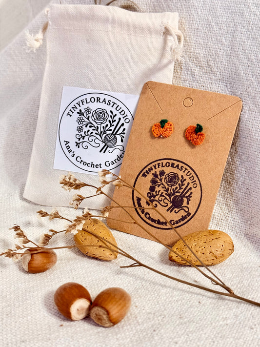 Pumpkin Microcrochet earrings