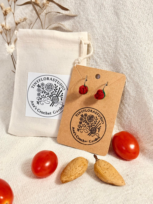 Micro Crochet Rosebud Earrings with Clasp