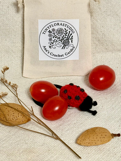 Crochet Ladybug Hair Tie