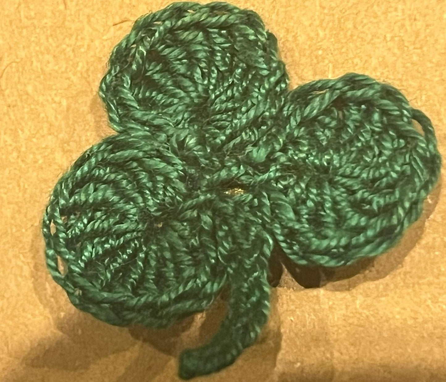 Micro Crochet Clover Pin