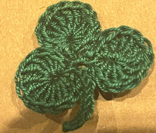 Micro Crochet Clover Pin